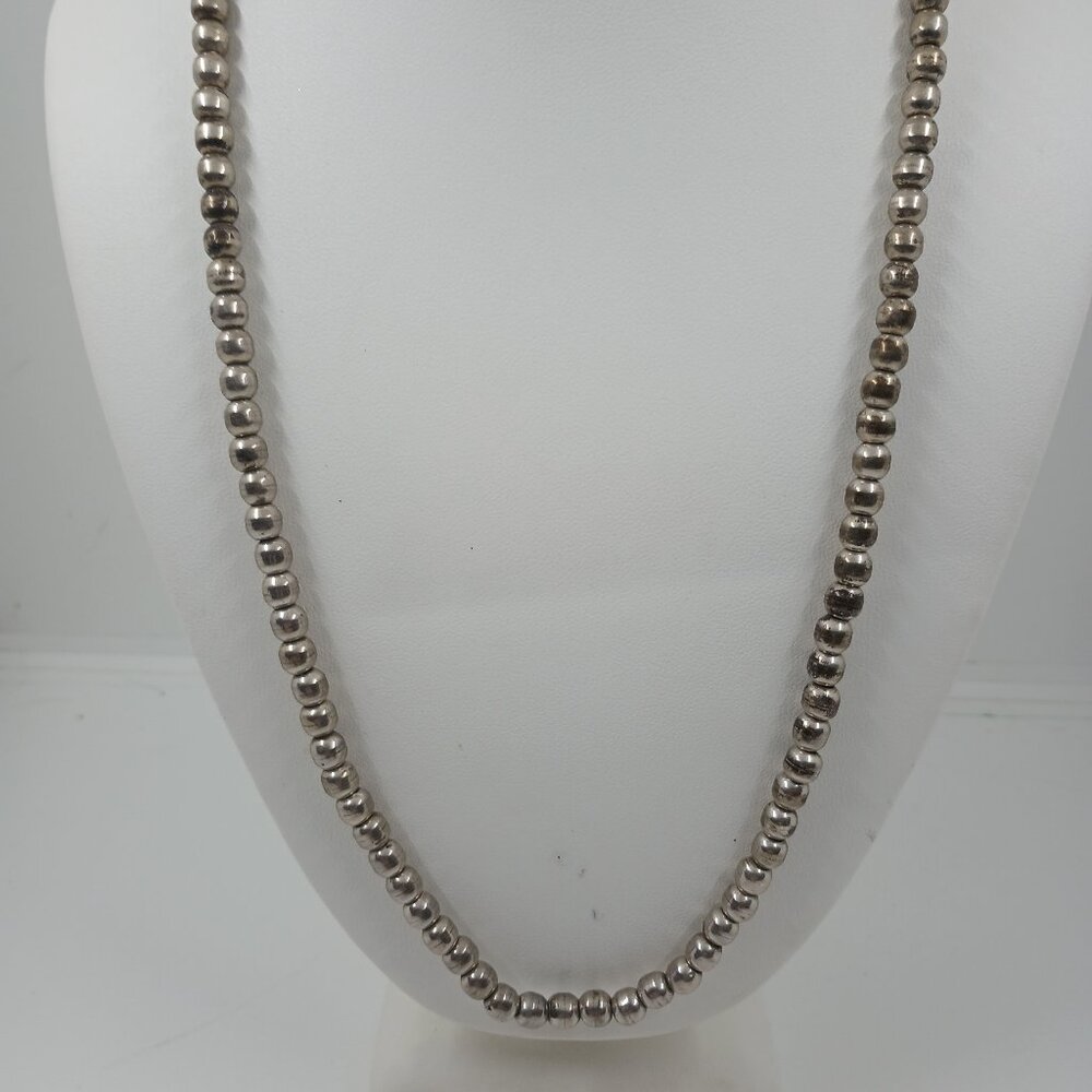 Mexican Sterling Silver Bead Necklace.